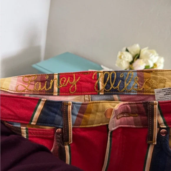 Lainey Wilson Wrangler Multicolor Striped Boot Cut Jeans - 28x30 - Picture 3 of 4